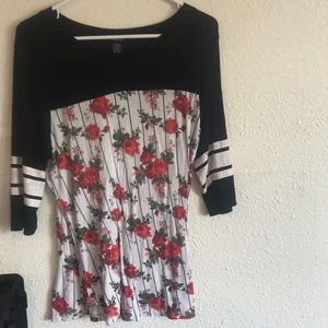 Floral jersey style T-Shirt